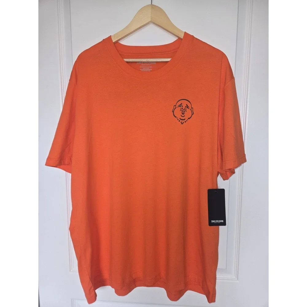 True Religion Mens T Shirt 2XL XXL Orange NWT